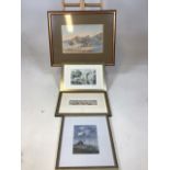 Four original watercolours. Largest entitled Entrance to the old harbour, Corfu, unsigned. Others