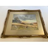 N Fowler Willatt, late 19th/early 20th water colour on paper , A Barley Field, Surrey. Signed