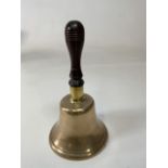 A school style brass hand bell H:28cm