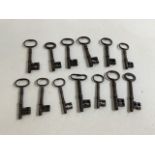 A quantity of antique keys