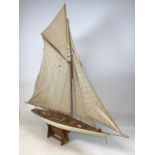 Large painted sailboat model by Nauticalia. Sails intact, with taut guide lines. Very good