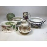 A quantity of decorative ceramic items including a Spode Floral Haven vase
