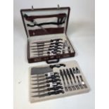 Professional chefâ€™s suitcase of Offenbach Solingen â€˜Messersetâ€™ knives. Comprehensive suite