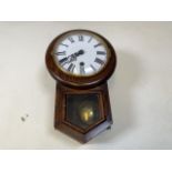 A small wall clock - made in Germany . Metal plate to back HAC made in Wurttemberg W:19cm x H:31cm