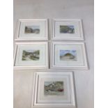 Five framed and glazed prints signed by Elisabeth Clarke of local South West scenes including