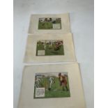 Four Charles Crombie Cricket prints