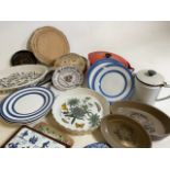 A quantity of kitchenalia including a Le Creuset casserole dish, TG Green and Swinnertons plates,