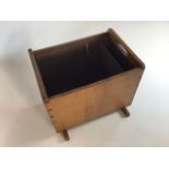 Vintage metal-lined oak cool box, maybe outdoor drinks cooler. Quality joints, fair to good