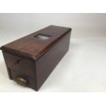 Gledhills Patent Cash Till. Wooden cash till with drawer and lockable drawer with paper till roll