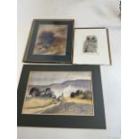 Two contemporary watercolours of Moorland scenes by Brain Needham (British ?-2004) signed and