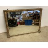 A 19th century overmantle mirror with original glass and back. W:103cm x H:76cm