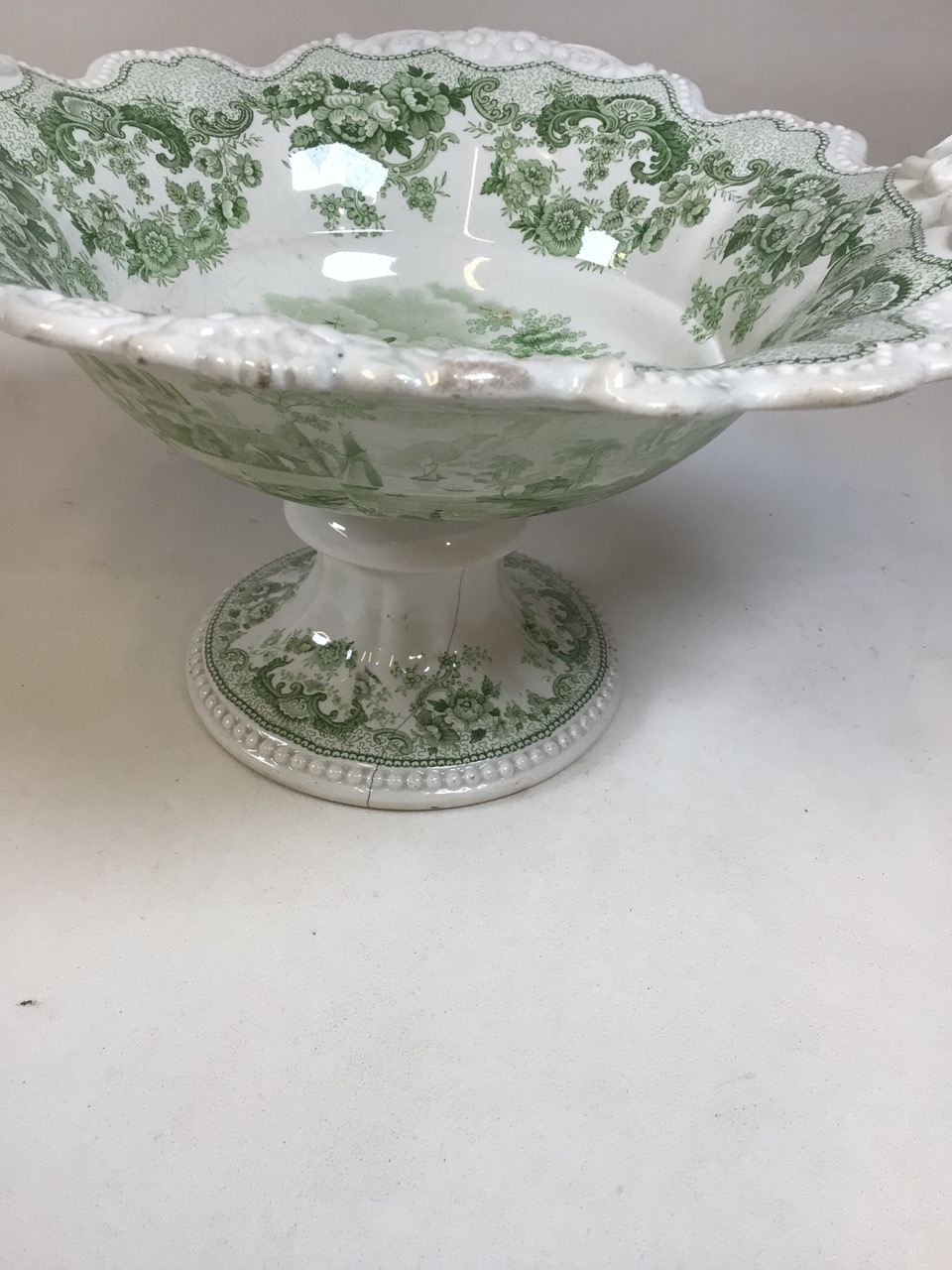 Pomerania green and white china by John Ridgway circa 1835. Comprising 15 plates 23cm, 5 assorted - Bild 10 aus 13