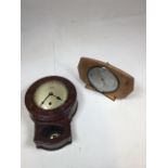 A Smiths, Enfield drop dial Bakelite clock clock circa 1940 also with a Smiths wooden Mantel clock
