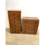 A Remploy chest of drawers also with a Remploy bank of drawers. W:76cm x D:43cm x H:83cm