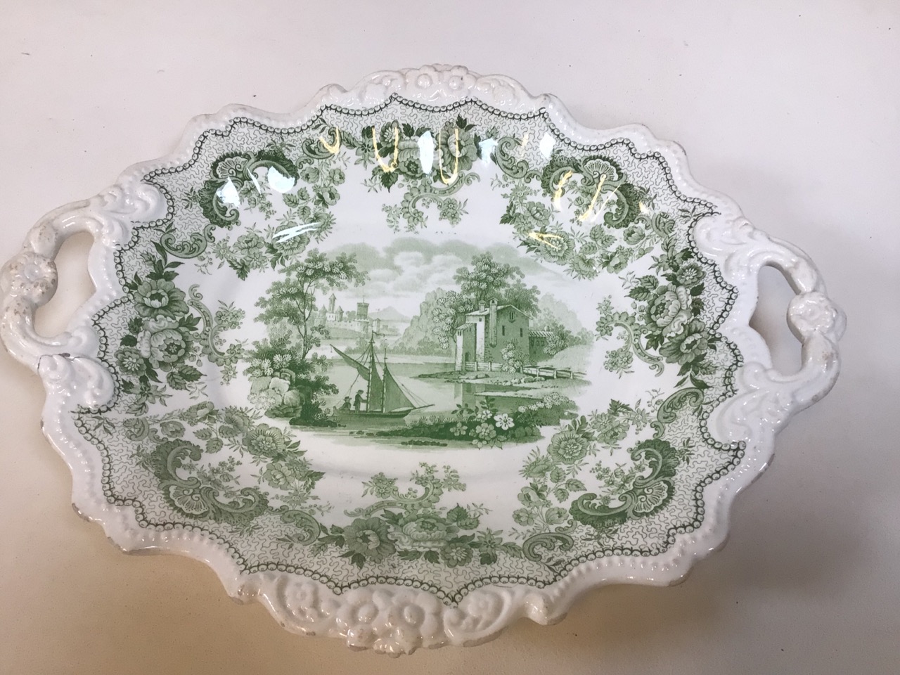 Pomerania green and white china by John Ridgway circa 1835. Comprising 15 plates 23cm, 5 assorted - Bild 12 aus 13