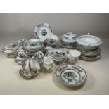 A quantity of Indian Tree crockery included, tea cups, plates, jugs, soup bowls and others.