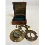 A sextant by J.H Steward Ltd Strand London. In box. W:13cm x D:13cm x H:6cm