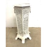 A Victorian cast iron conservatory heater. Of hexagonal from. Two opening doors to front. H:70cm