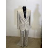 A beige single breasted mens suit - likely cashmere - tailor made on Sri Lanka . 38 inch chest, 32