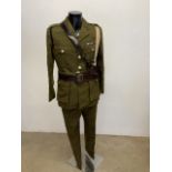 An officers number 2 dress together with a Sam Browne Tunic and trousers size 28. Also with neck tie