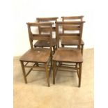 Four early 20th century chapel chairs with book rest to the backs. H:45cm