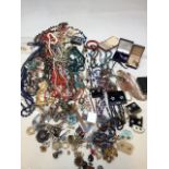 A quantity of costume jewellery of mailnly necklaces and earrings