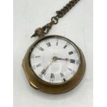 Early 18th century (Circa 1700-1720) Turnip pocket watch, movement signed Markwick London. Set
