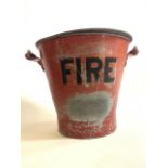 A galvanised fire bucket. W:30cm x D:30cm x H:27cm
