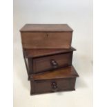 Three wooden boxes. One with brass label to lid inscribed BL Moore London, two with drawers W:22cm x
