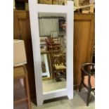 A large painted pine framed mirror. W:84cm x H:210cm