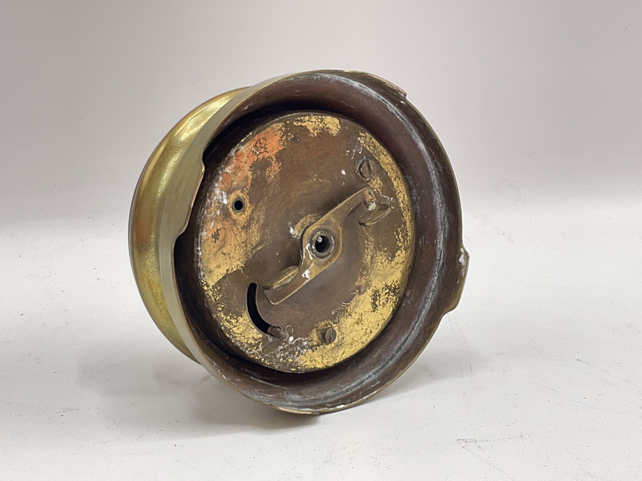 Late 19th century ticket or flip-dial clock. AF condition, the case and mechanism not secured. Brass - Bild 8 aus 9