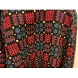 A vintage Welsh tapestry reversible blanket - geometric design W:200cm x H:230cm approx