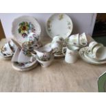 A mid century Sutherland floral part tea set, and early twentieth century part tea set and dessert