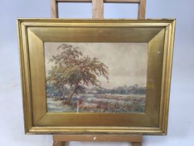 Framed original watercolour by Thomas Baker (1809 - 1864) known as Landscape Baker Signed and