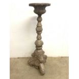A Large carved church style torchaire. W:33cm x D:33cm x H:130cm