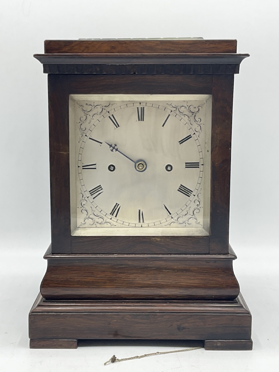 A good four glass fusee mantel clock in rosewood case. Bevelled glass to 3 sides and the top of - Bild 4 aus 12