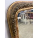 A late 19th mercury mirror. Giltwood frame original and glass. W:89cm x H:144cm