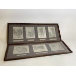 A pair of framed and glazed German prints of nautical interest. Glass cracked on one frame W:82cm