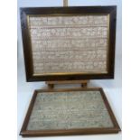 Two framed Persian silk needle works in frames. W:62cm x H:48cm