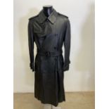 Burberry - a mens leather trench coat with classic Burberry lining in good condition. Size 48 - 38