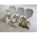 Antique part tea set Foley Wileman Alexandra shape Reg 60650. 6 teacups, 4 saucers , a creamer and 6