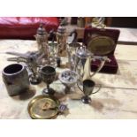 A quantity and of silver plated items and other metalware