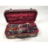 A boxed vintage clarinet