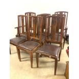 A set of eight early 20th century chairs. To include two carvers. Seat height H:45cm