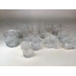 A quantity of glass including Galway Irish crystal tumblers and other items