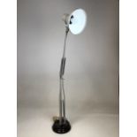 Industrial angle-poise lamp. Wired with plug, untested. Max extended height 104.5cm. W:19cm x D:54cm