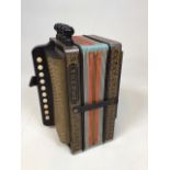 Hohner of Germany HA114G Melodeon, four stopper instrument in the key of G. Untested, good visual