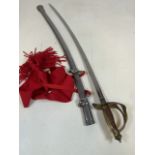 A reproduction sword and scabbard marked â€œIndiaâ€. Length:104cm