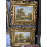 A modern oils in decorative gilt moulded frames. Signed H.Wood. W:120cm x H:105cm
