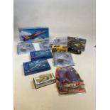 An Airfix Red Arrows Hawk, 2 Revell Harrier GR Mk.7s, Die cast models of Concorde, a boxed Vanguards